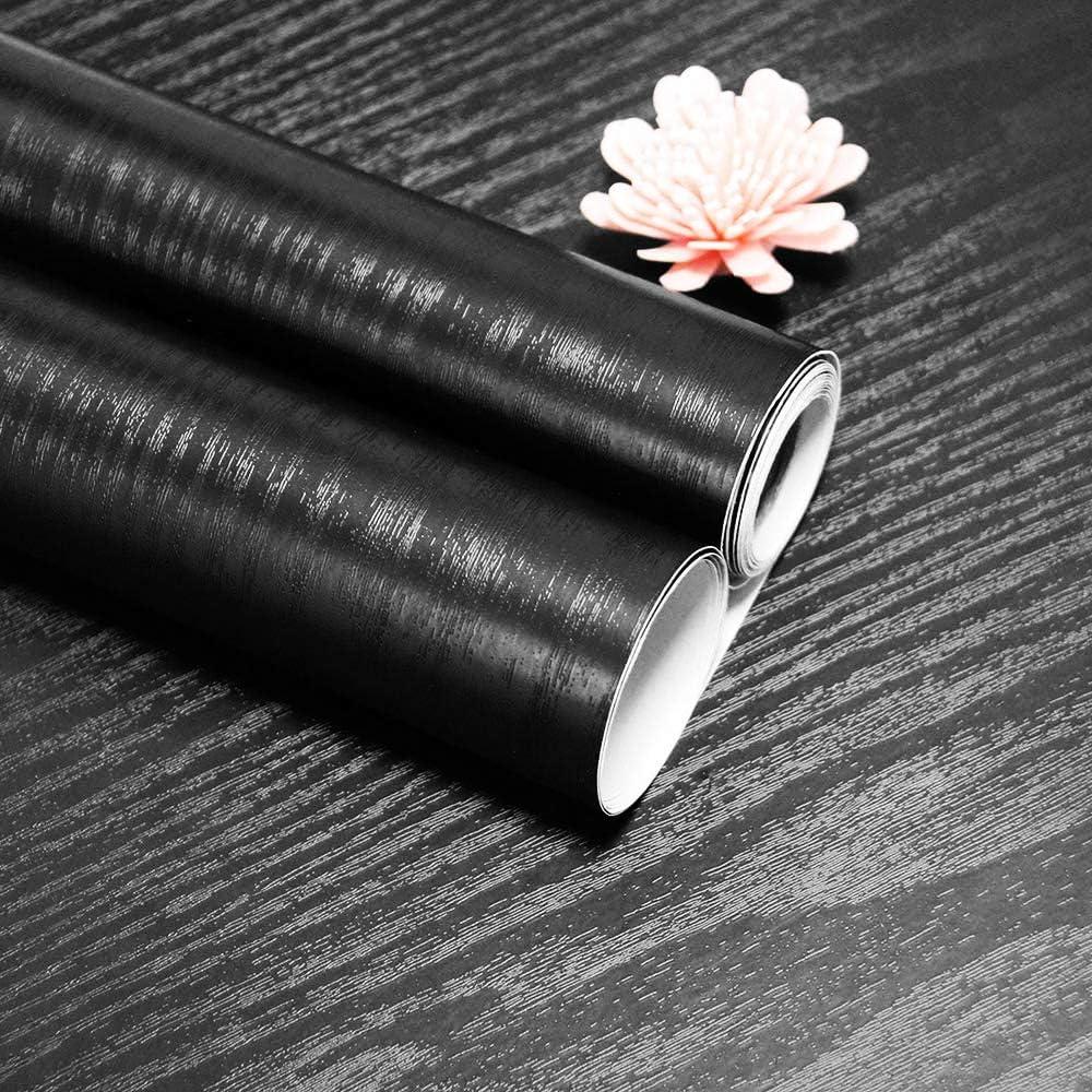 Black Wood Grain Tabletop And Wall Stickers Self-Adhesive Waterproof Table Stickers Wood Grain Texture Furniture Renovation Film