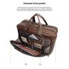 Jiameida European & American Retro Leather Men's Briefcase & Handbag for 17-Inch Laptops
