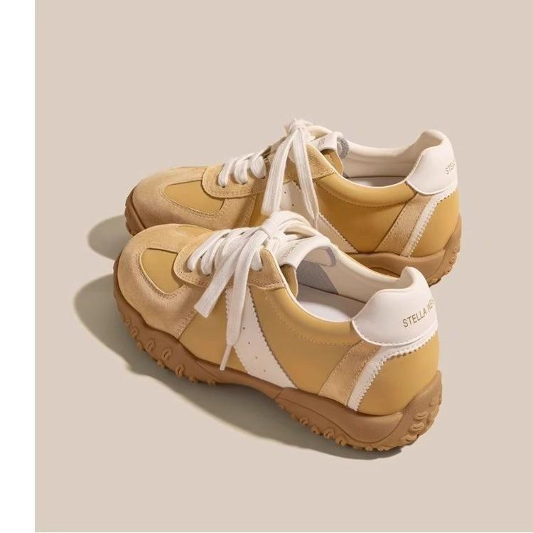 Soft leather inner height increase women's shoes platform German training shoes women's 2025 new spring and summer sports and leisure shoes little w