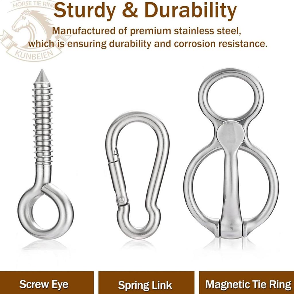 Horse Tie Ring Stainless Steel Training Equipment Quick Release Horse Tie Ring Reins For Stables Carriages Grooming Station Wash