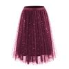 Spring Summer Single-layer Skirts Tutu Skirts Puff Skirts Star and Moon Sequin Multi-panel Tulle  Fluffy Layered Tulle Tutu Skirt