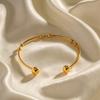 2025 New product trend Internet celebrity INS style design 18K gold stainless steel non-fading round bead opening bracelet
