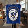 Custom Name Portsmouth FC Flannel Blanket, High quality Comfortable for All Seasons, Home Decor, Warmth and Comfort