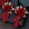 Luxury Wedding Corsage Set for Bridal Party: Magnetic Boutonnieres & Wrist Flowers for Groom, Bride, Groomsmen, and Bridesmaids.