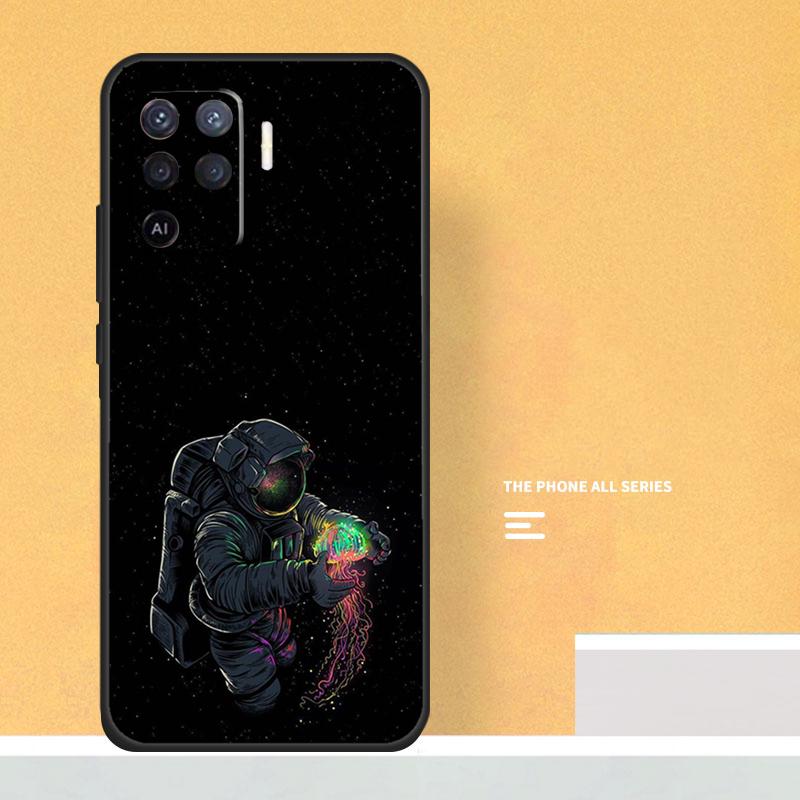 Cartoon Space Astronaut For OPPO A15 A16 A17 A98 A78 A58 A54 A74 A94 A53S A57S A52 A72 A77 A5 A9 A53 A76 A96 Case