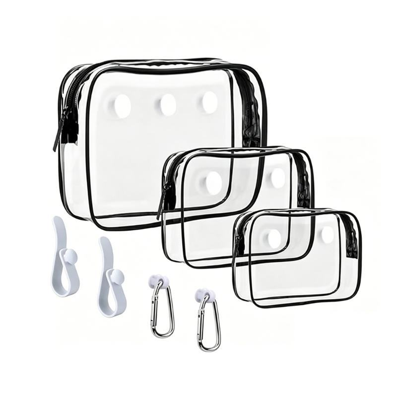 Waterproof PVC Clear Bag Insert Container Hook Accessories Key Holder for Beach Bag Gym And Travel Easy To Install
