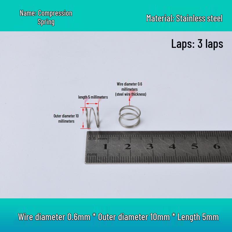 Y-förmige Edelstahl-Druckfeder, 0,6 mm Draht, 7-12 mm Außendurchmesser