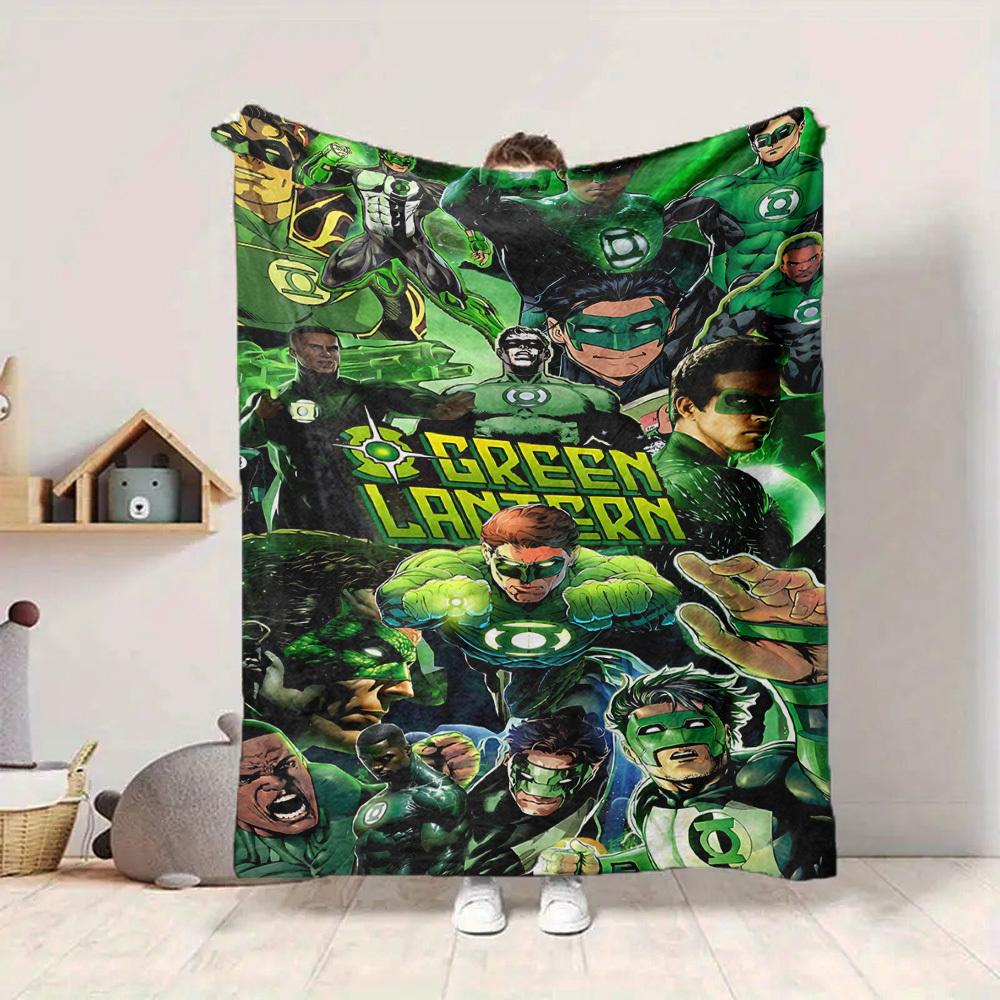 1 Stück Green Lantern Decke Polyesterfaser, Ganzjahreskomfort für Sofa, Bett, Büro, Auto, Camping, Ideale Heimdekoration & Geschenk, Bürokomfort