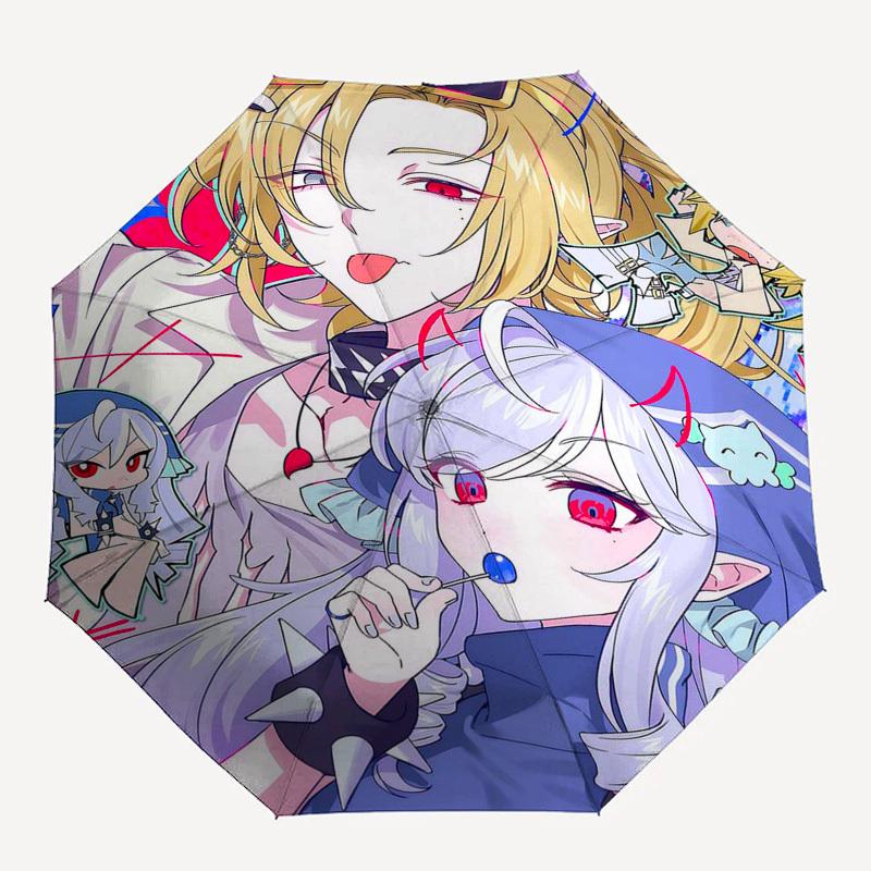 1 Stück Outdoor-Regenschirm mit Anime-Charakteren - Automatisches Öffnen/Schließen, Tragbares 3-fach faltbares Design, 8-Speichen-Eisenrahmen - Perfektes Geschenk für Fans, Reise