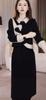 Elegant Snowflake Velvet Patchwork Dress: 2025 Autumn/Winter Age-Reducing Formal Style