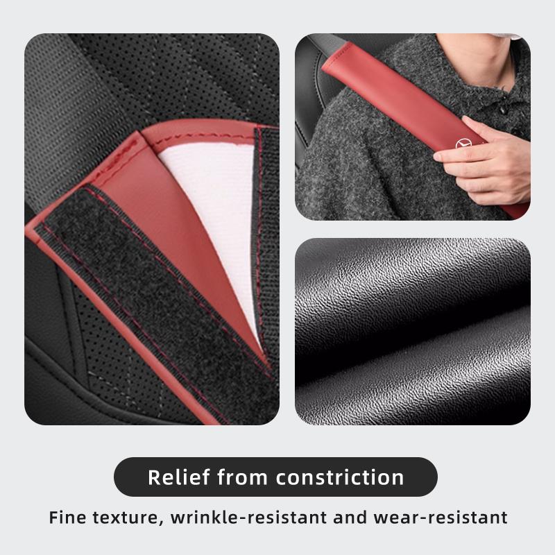 CRR1 Car Extended Belt Cover Shoulder Pads Leather Seat Belt Cover For Benz AMG A C E S G Class W201 W210 W108 W204 W205 W203