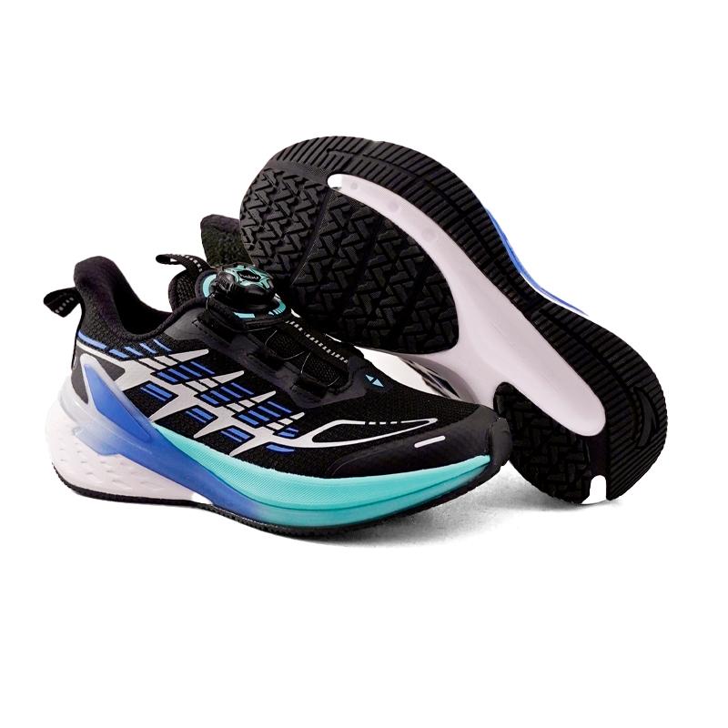 Anta Kids Hailang 3.0 Fashion Sports Non-Slip Wear-Resistant Support Low-Top Running Shoes Kids Running Shoes Black Silver Medium-Blue 312515528R-1