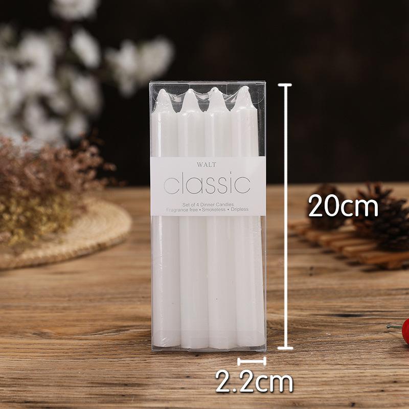 

European Style Rod Wax Romantic Wedding Ivory White Long Rod Candle white, straight 2.2 * 20cm