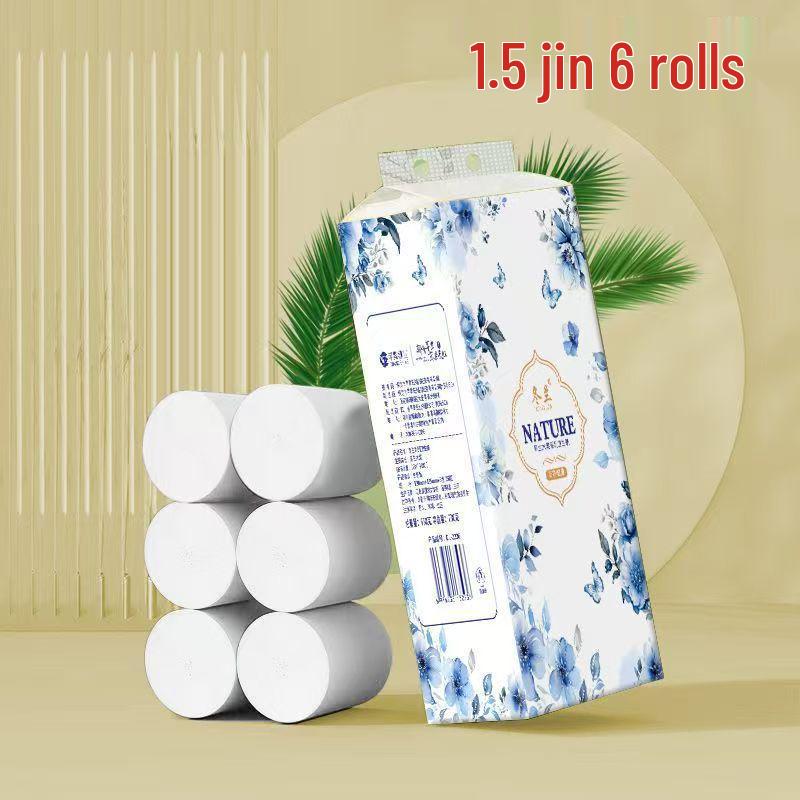 28 Rotoli Carta Igienica Orchidea Invernale, 9,6 Jin, Polpa di Legno Vergine, Anima Solida, Salviette Igieniche