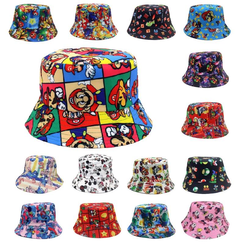 Super Mario Anime Game Mario Print Fisherman Hat Unisex Sunshade Bucket Hat