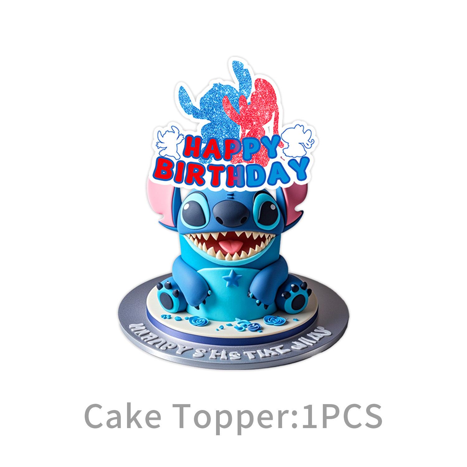 

New Theme Party Supplies Birthday Decoration Party Venue Layout Props Birthday Flag Spiral Tablecloth Stitch big power strip 1pcs