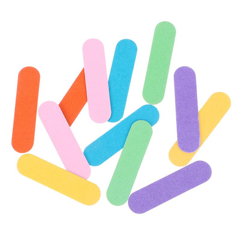 100Pcs/Lot 6Cm Mini Nail Files Art Tools Artificial Sander Paper Buffers Disposable Cuticle Remover Buffers Slim Crescent Grit