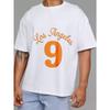 Bílé tričko Los Angeles 9 potisk Casual Streetwear pro muže a ženy