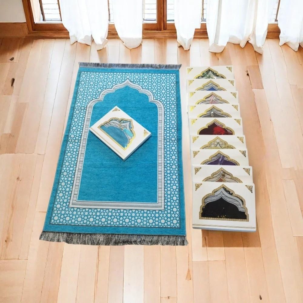 Rechteckiger Muslimischer Gebetsteppich 70x110cm Janamaz Sajadah Islamische Gebetsmatte Pilgeraktivitäten