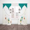 Set Of 2 Ramadan Cartoon Series Printed Curtain Polyester Material Suitable Bedroom Living Room Study Curtains Made Window Treatment