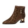 Short Boots, Women's Shoes, New Thick-heeled Pointed-toe Mid-heeled Fashionable and Versatile Ankle Boots