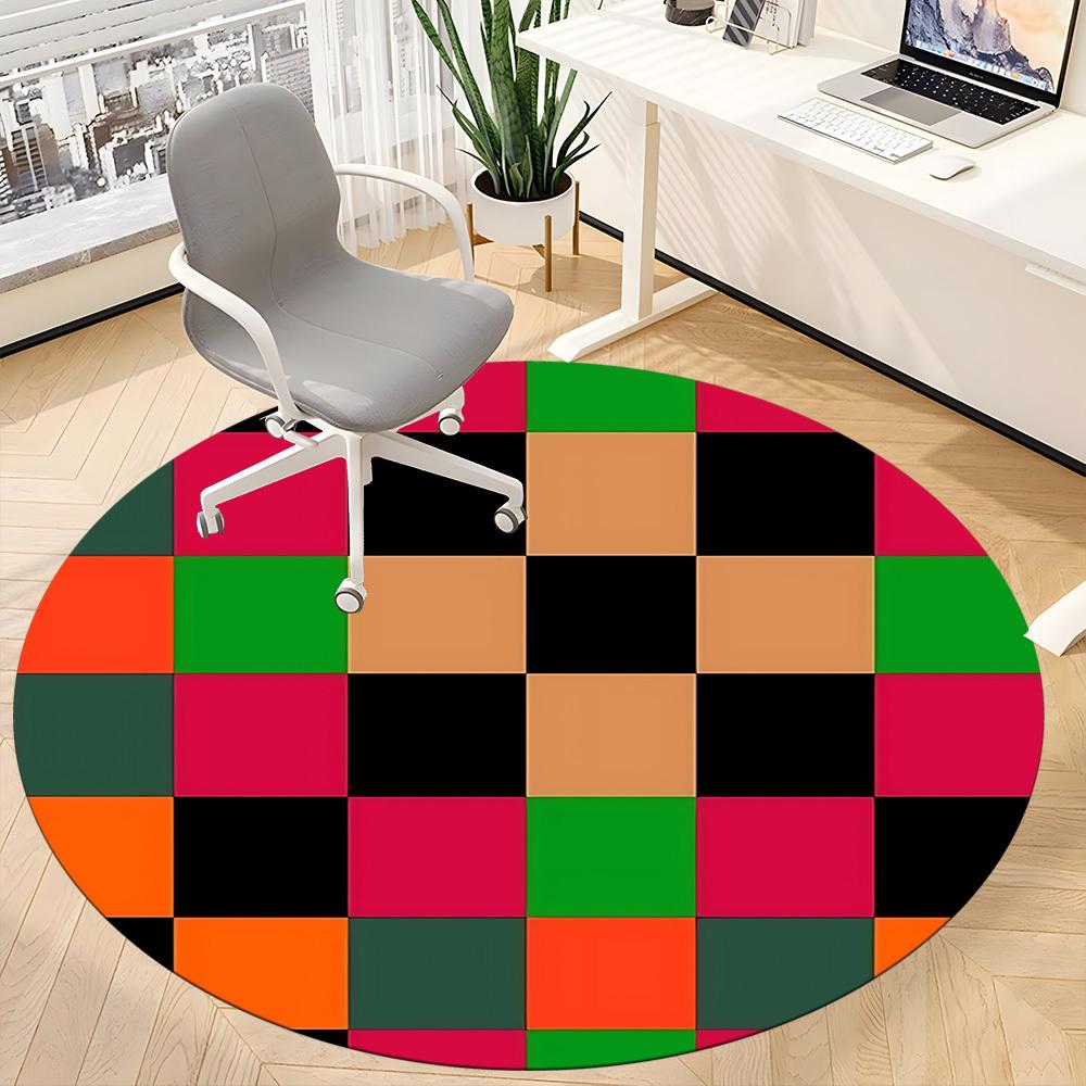 1pc Checkerboard Carpet for Office, Non-slip, Soft and Durable Office Rug, Perfect for Office yy260128097