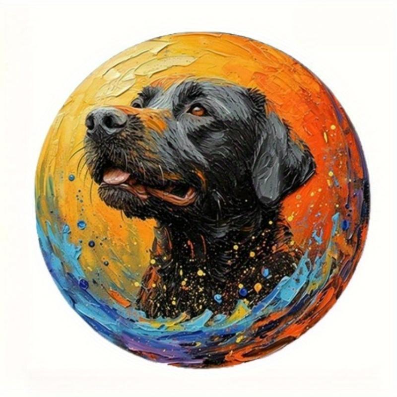 

2d Плоский 20*20см, Смішний Милий Подарунок Собаці, Тематична Кругла Дерев яна Табличка, Художній Дерев яний Настінний Декор, для Дому, Кухні, Саду, Спальні, Декору Бару. 20*20cm