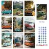 Postcard - Bus, Blank Note Card for Theme, Retro Decor