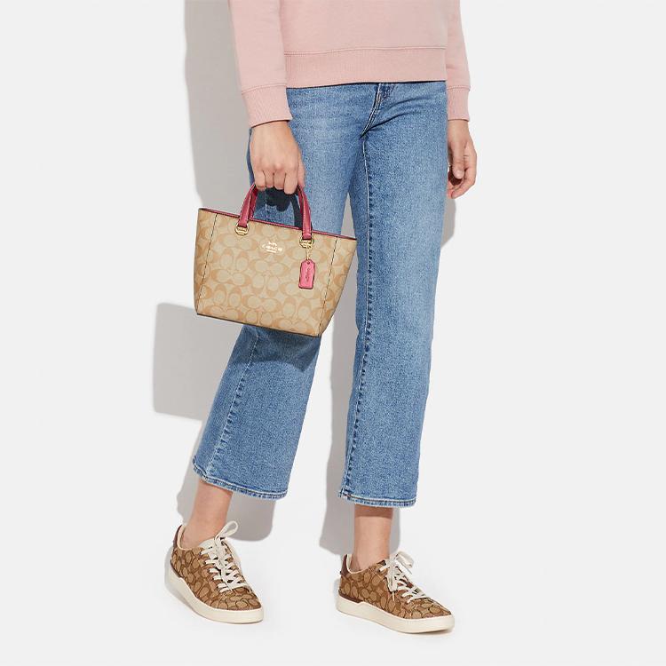 New COACH Alice Coated Canvas With Smooth Leather Accents Handbag, Shoulder Bag, Crossbody Bag Small Women's Monogram Brown CA613-IMP4J