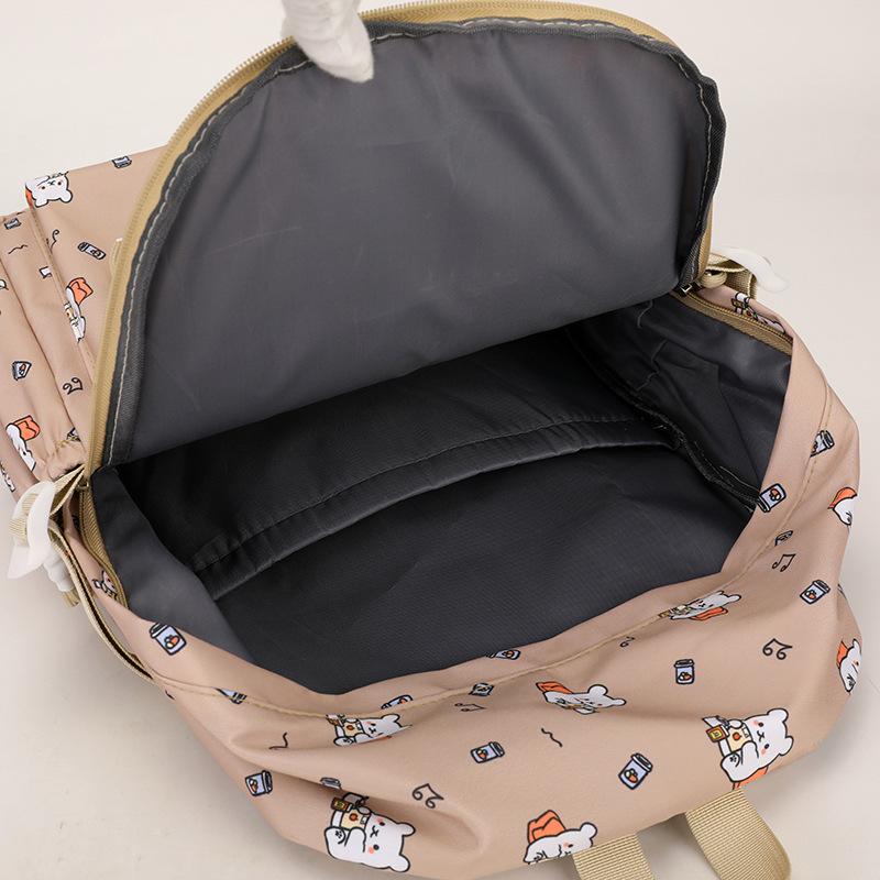 New backpack simple cartoon print student burden reduction schoolbag large capacity leisure travel backpack