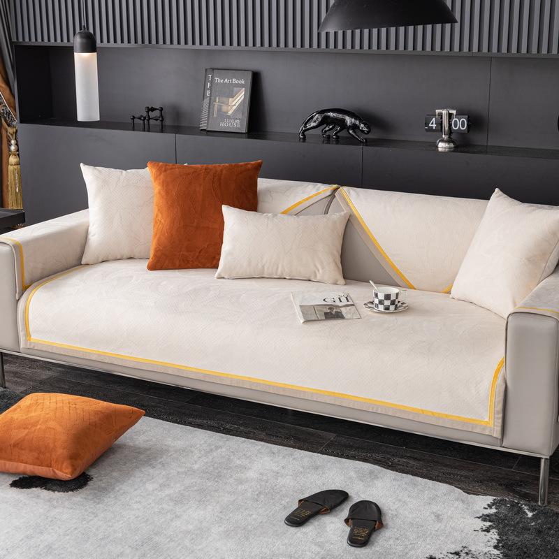 

Подушка для дивана из тисненого голландского бархата, универсальная для всех сезонов, всеобъемлющая противоскользящая подушка, современный простой чехол для двухместного дивана 70*70