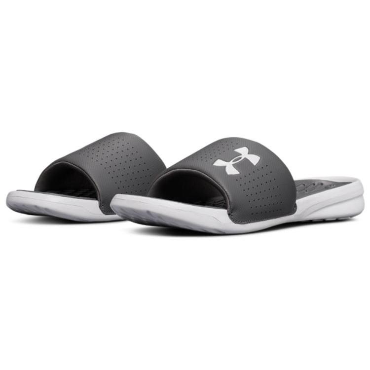 Under Armour Playmaker Fixed Strap Leather Slip Resistant Abrasion Resistant Sports Slippers Black 3000061-101