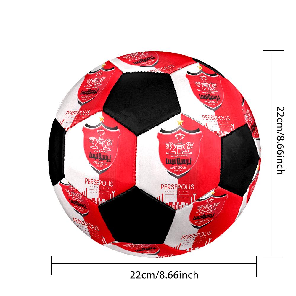 SIZE 5 Persepolis FC Soccer Ball Colorful All Ages Machine Stitched PVC Competition Ready Durable High-Bounce