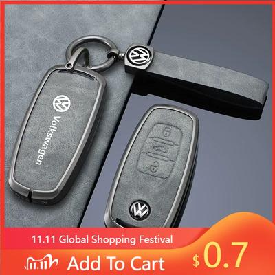 For VW High Quality Leather Car Key Case Cover Shell Fob Holder For Volkswagen VW Tiguan Touran Caddy Beetle Jetta Eos Golf Po