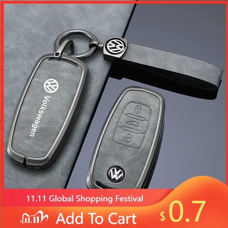 Do VW Wysokiej Jakości Skórzane Etui na Kluczyk Samochodowy Pokrowiec Obudowa Uchwyt na Brelok Do Volkswagen VW Tiguan Touran Caddy Beetle Jetta Eos Golf Po