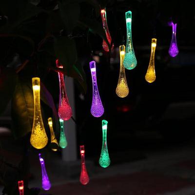 HEIXIE Solar LED Water Drop Decorative String Lights