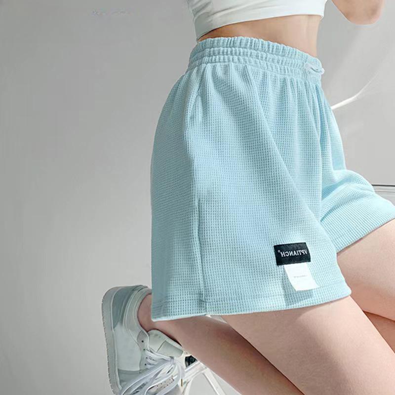Women's Shorts Without Pockets High Waisted Sports Shorts Casual Bottoms Elastic Waist Hot Pants Solid Color Homewear EMA