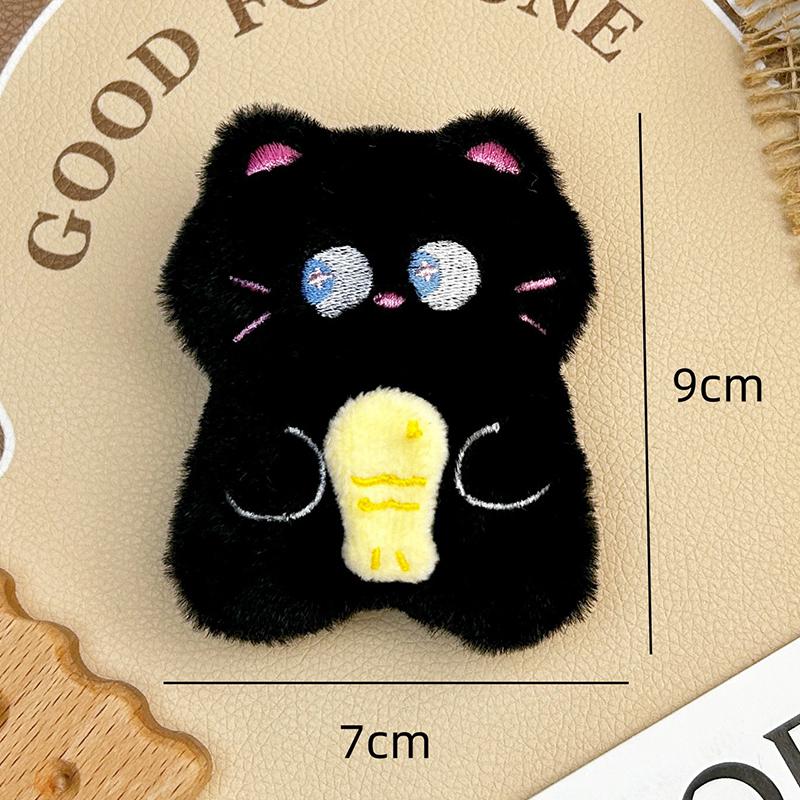 Lovely Black Cat Plush Toys Keychain Kawaii Stuffed Animal Keychain Pendant Creative Backpack Decoration Accessories Gifts