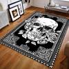 Black and White Skull Art Print Carpet for Living Room Bedroom Bedside Sofa Table Floor Mat Home Area Rug Decor Large Size