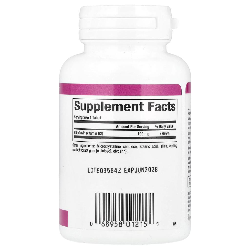 Vitamin B2, Riboflavin, 100Mg, 90 Tablets