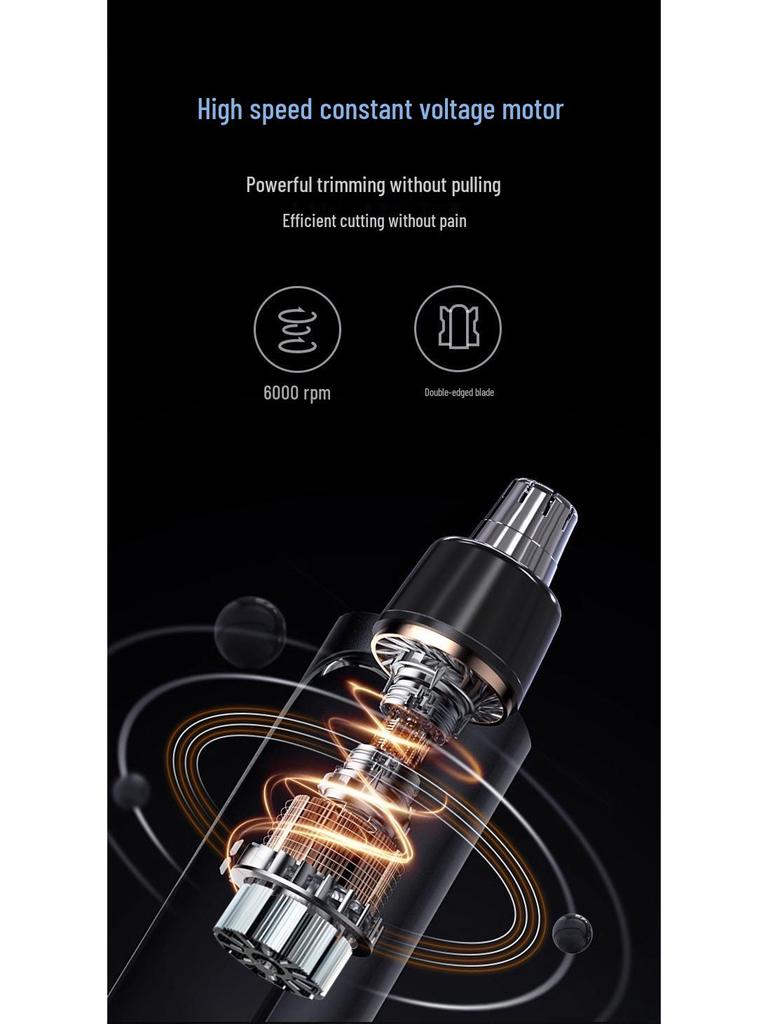 Rechargeable Nose Hair Trimmer with Digital Display for Nostrils Cleaning