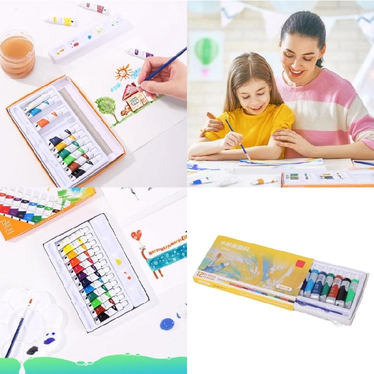 Gouache Pigment Tubes (5ml/Tube) 12 Color Gouache Painting Color Water-Based Paint for Children Student Art Painting