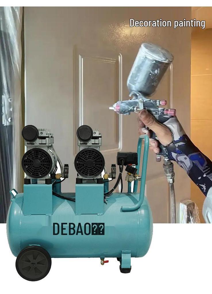 Oil-Free Portable Air Compressor for Woodworking, 220V Low Noise, Industrial Grade, Ideal for Spray Painting
