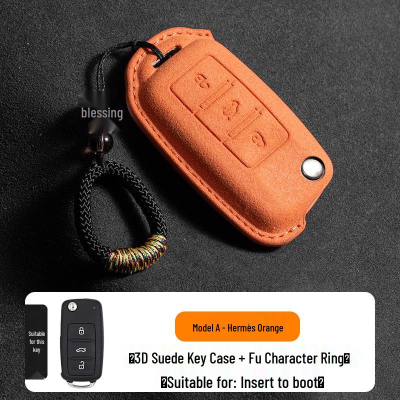 Volkswagen Wildleder Schlüsselhülle für Passat, Magotan, CC, Teramont X, Tiguan L, Tayron, Tayron X, Sagitar, Bora