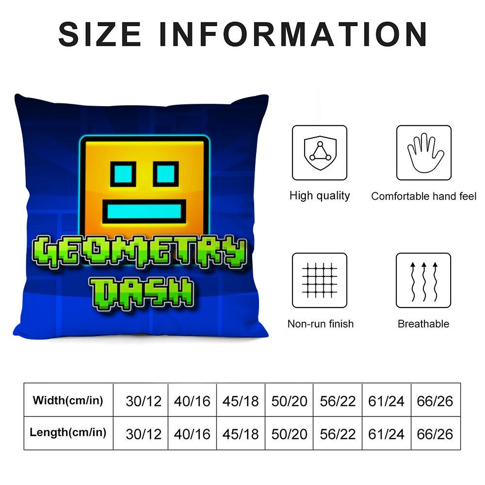 G-Geometry Dash V-Video Cushion Cover Soft Plush Fabric Double-Sided Printed Sofa Cushion Cover For All Seasons Home Decor Gift
