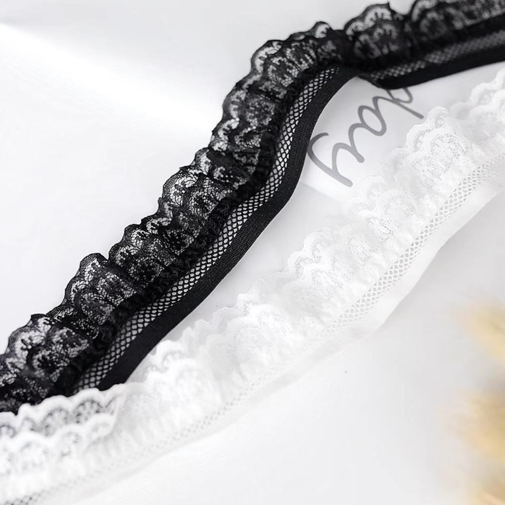1 Yard White Black Elastic Lace Fabric Handmade DlY Accessories Party Wedding Decoration