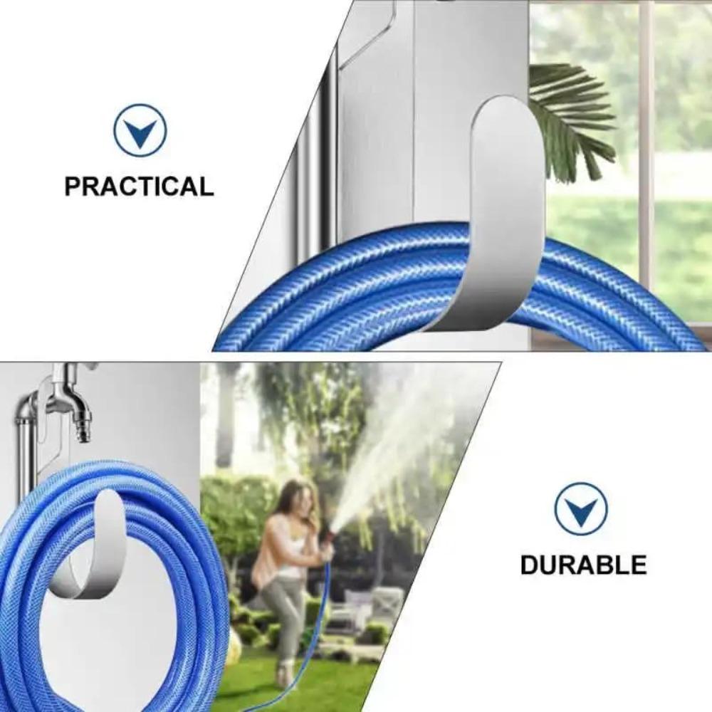 Stainless Steel Garden Hose Holder Heavy Duty Hose Storage Rack Hose Hanger  For Home Garden Yard