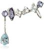 Candy Single Line Blue 10K White Earring, Teardrop, Swing, Multicolor, Gold, Bc-nrsr-wg