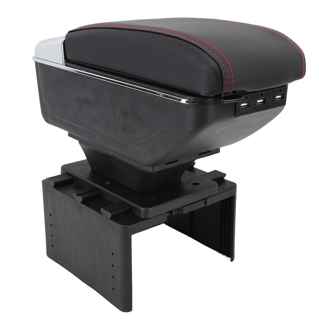 Przedni Podłokietnik Konsoli Środkowej Pudełko Rozsuwany Podłokietnik Organizer Pojemnik do Przechowywania Uniwersalne Dopasowanie do Większości Pojazdów Czerwona Linia