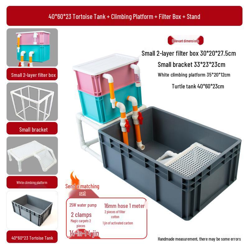 Turtle Breeding Box with Sunning Platform - Large Eco-Friendly Tank for Raising Turtles